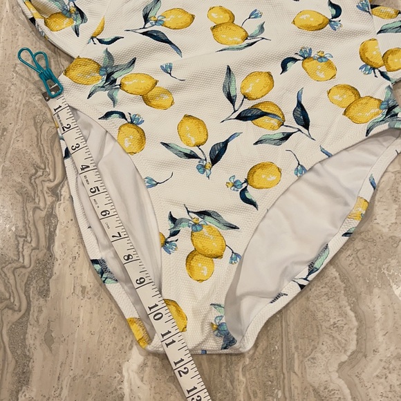 🍋  lemon Straight Neck textured One Piece NWOT - Picture 16 of 16